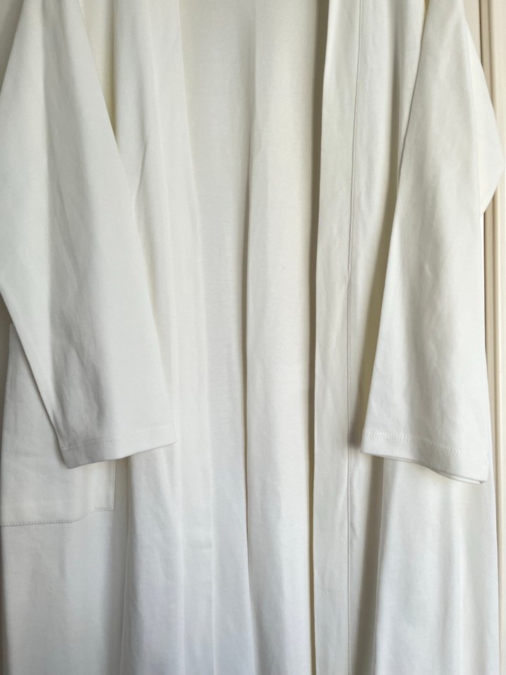 Krem rengi uzun Kollu Salaş Kadın Sabahlık - Görsel 5