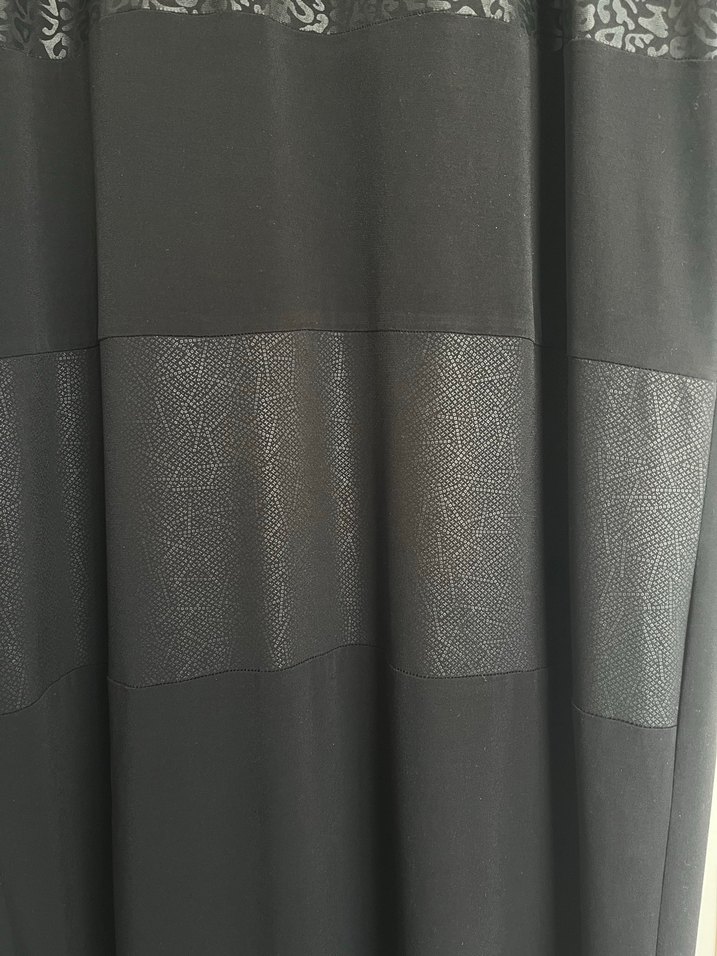 Siyah, Uzun Kollu, Jarse Kumaş Kadın Elbise - Görsel 4