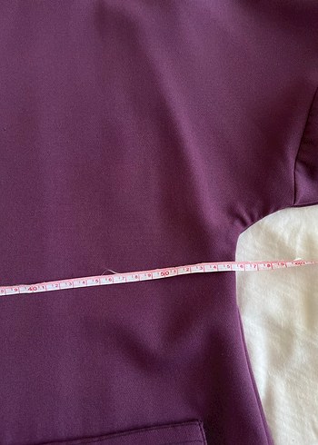 Düğmeli Mor Kadın Uzun Pardesü - Görsel 7