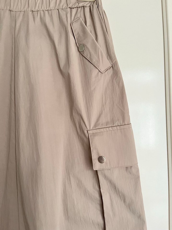 SOUL Paraşüt kumaş Rahat Kesim midi Etek - Görsel 3