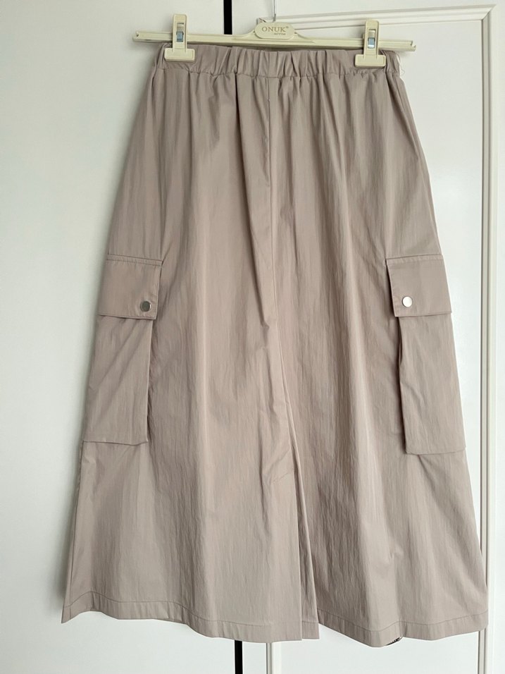 SOUL Paraşüt kumaş Rahat Kesim midi Etek - Görsel 4