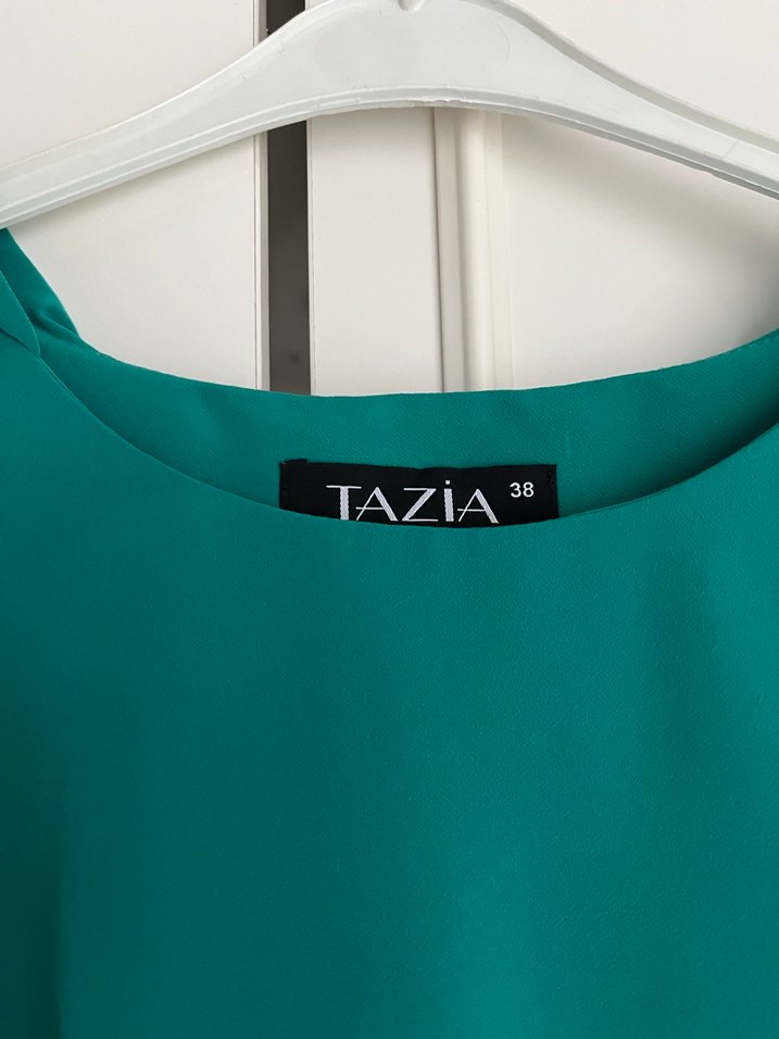 Uzun Turkuaz Kadın Elbise - Görsel 3