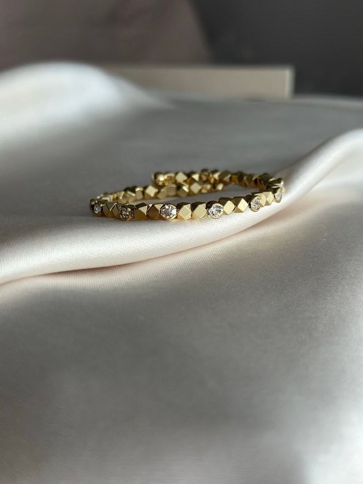 Altın Renkli Taşlı Bileklik - Görsel 2