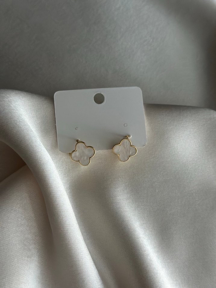 Van cleef model çift taraflı çelik küpe - Görsel 2