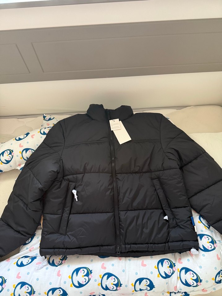 Zara Siyah Erkek Yüksek Yakalı Rahat Mont - Görsel 2