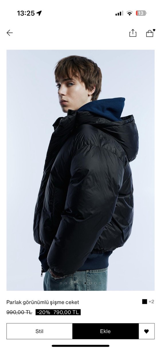 Pull bear Siyah Kapüşonlu Oversize Kadın Mont - Görsel 2