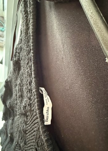 Bershka Bershka Dantelli Siyah Uzun Örme Elbise