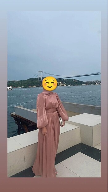 38 Beden Toz Pembe Abiye Elbise ve Şal