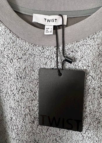 l Beden gri Renk Gri Kısa Kollu Kadın Sweatshirt