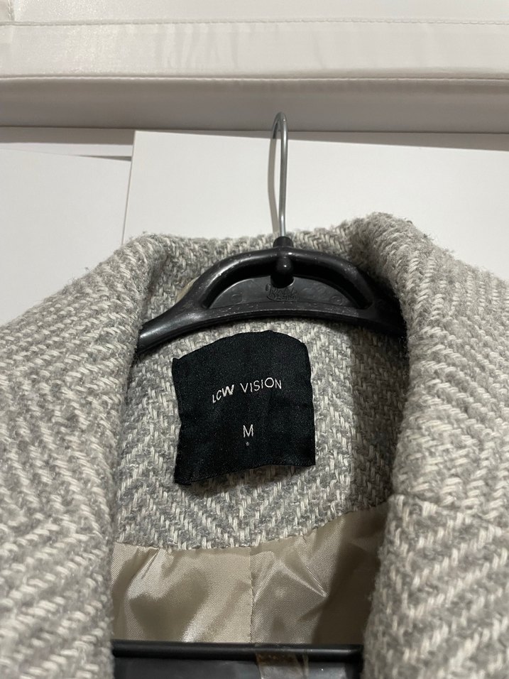 Kemerli Uzun Gri Kaban - Görsel 3