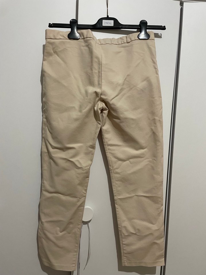 Bej Midi Kadın Kumaş Pantolon - Görsel 4