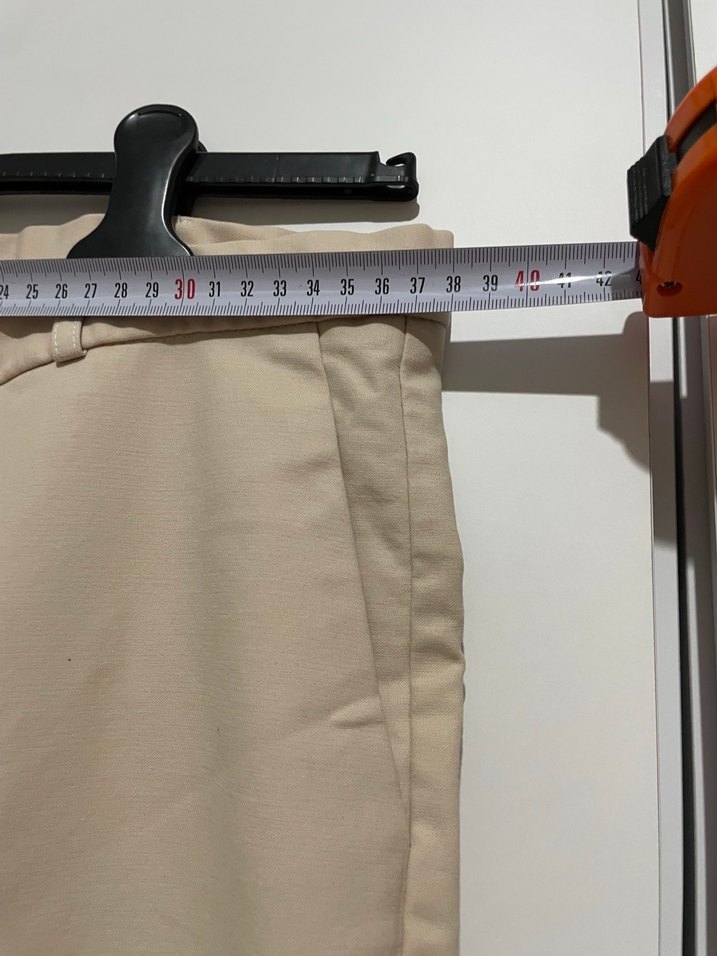 Bej Midi Kadın Kumaş Pantolon - Görsel 3