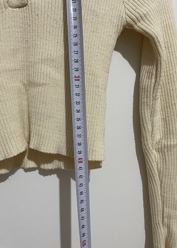 Bej Düğmeli Polo Yaka Kadın Triko - Görsel 4