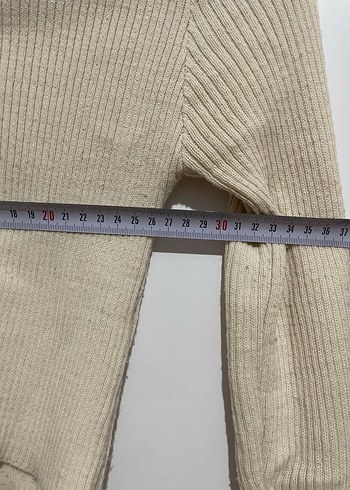 Bej Düğmeli Polo Yaka Kadın Triko - Görsel 5