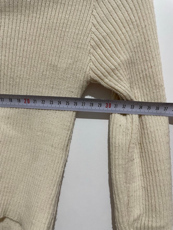 Bej Düğmeli Polo Yaka Kadın Triko - Görsel 5