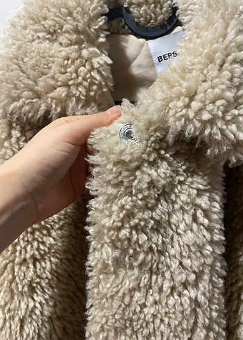 Bej Kürk Detaylı Midi Kadın Ceket - Görsel 2