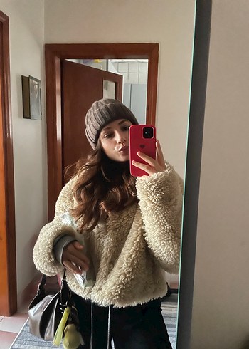 Bej Kürk Detaylı Midi Kadın Ceket - Görsel 7