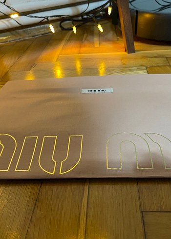 Bej Miu Miu Kadın Kağıt Çanta - Görsel 4