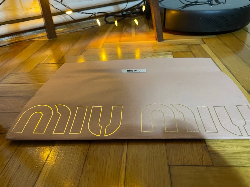 Bej Miu Miu Kadın Kağıt Çanta - Görsel 4