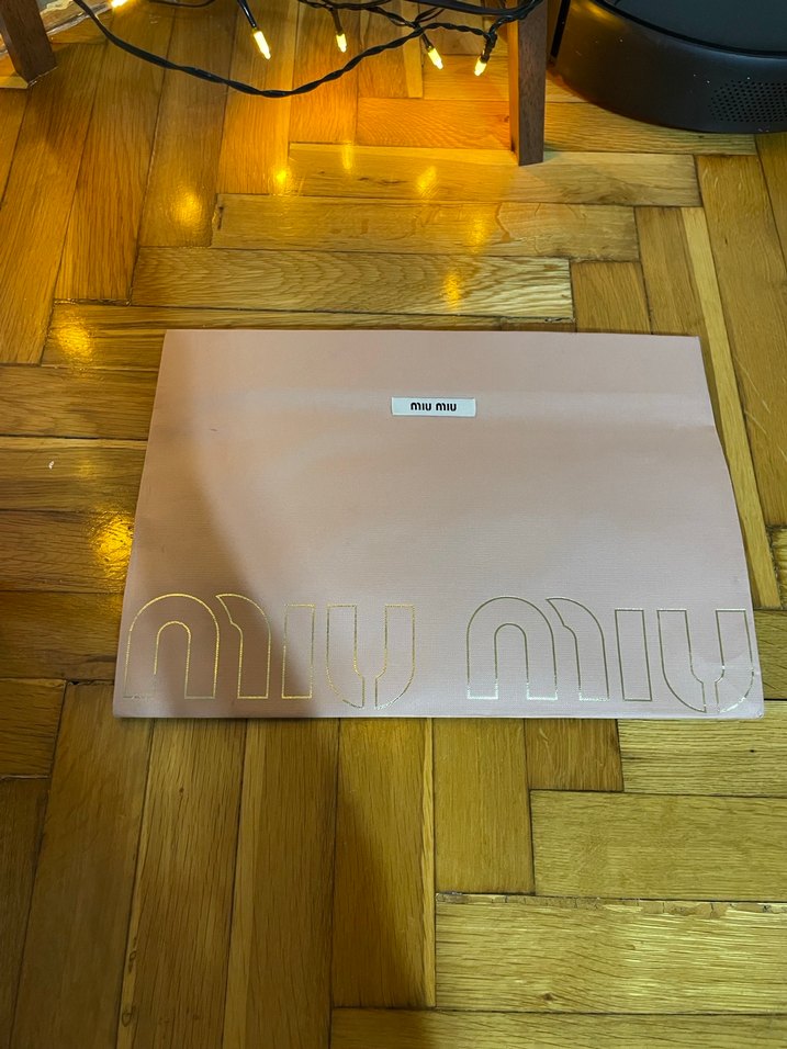 Bej Miu Miu Kadın Kağıt Çanta - Görsel 3