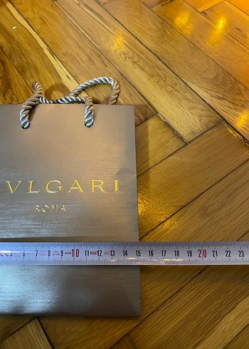 Gri Bvlgari Roma Baskılı Kağıt Çanta - Görsel 7