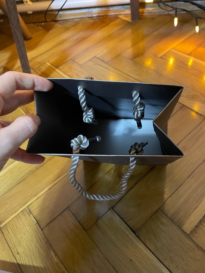 Gri Bvlgari Roma Baskılı Kağıt Çanta - Görsel 4