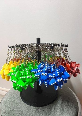 Renkli Yıldız Anahtarlık Seti - Zincir Detaylı - Görsel 2