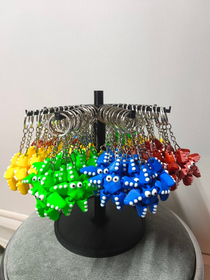 Renkli Yıldız Anahtarlık Seti - Zincir Detaylı - Görsel 2