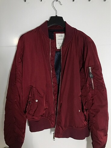 Bershka kadın bordo bomber ceket