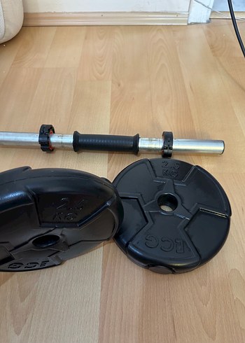 Beden Siyah 2x2.5 kg Ağırlık Plakaları ve Bar
