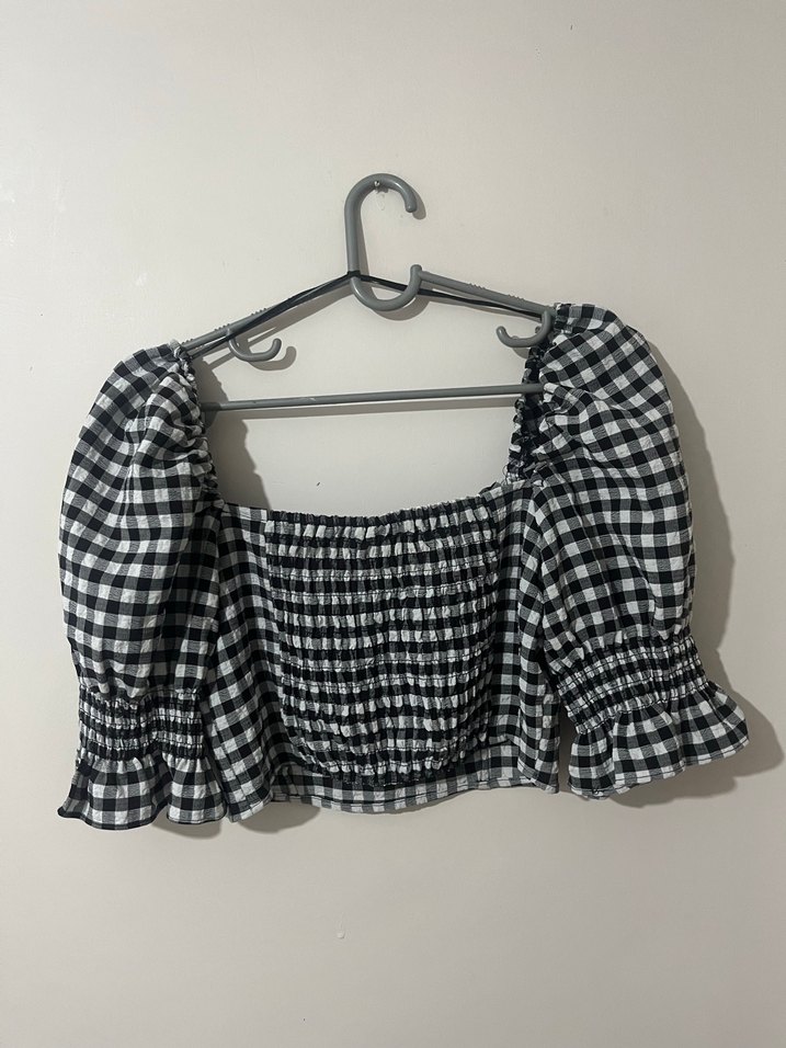 Kareli Kadın Bluz - Görsel 3