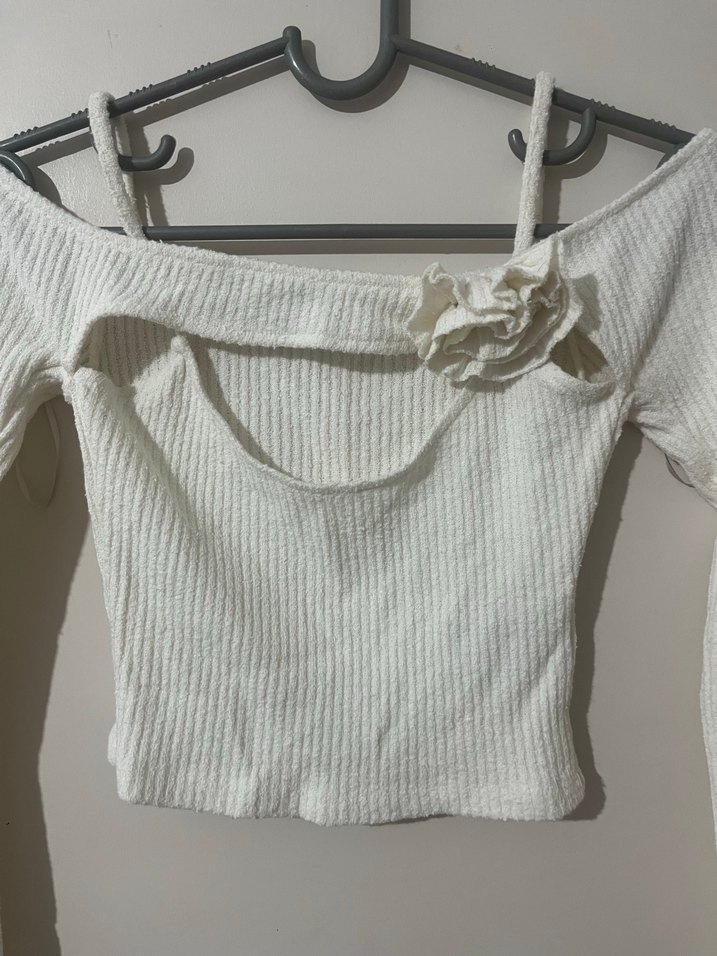 Gül detaylı Uzun Kollu Bluz - Görsel 2