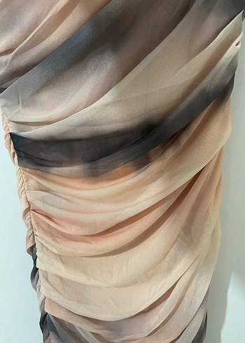 Drapeli Straplez Mini Elbise - Görsel 5