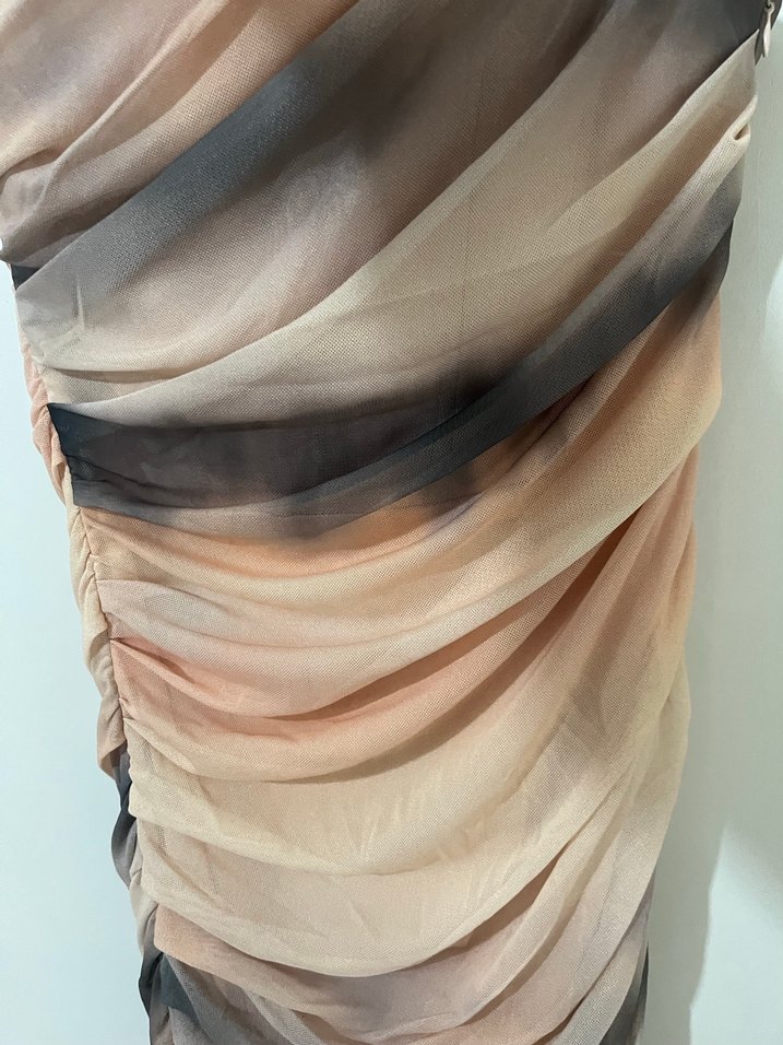 Drapeli Straplez Mini Elbise - Görsel 5