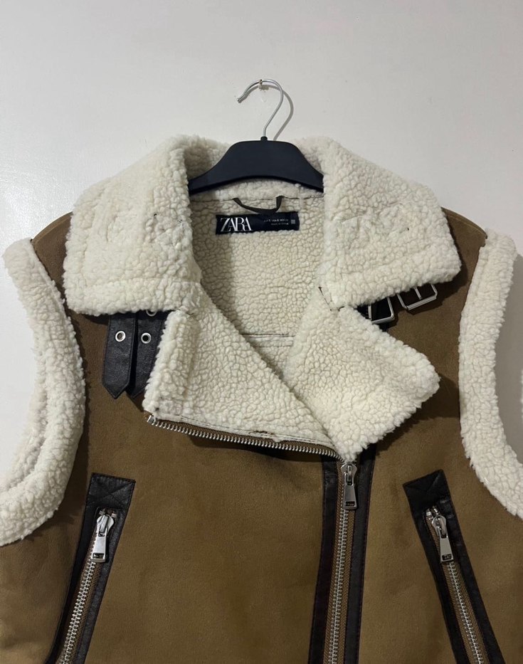 Kürk Detaylı Süet Kolsuz Kadın Yelek - Görsel 2