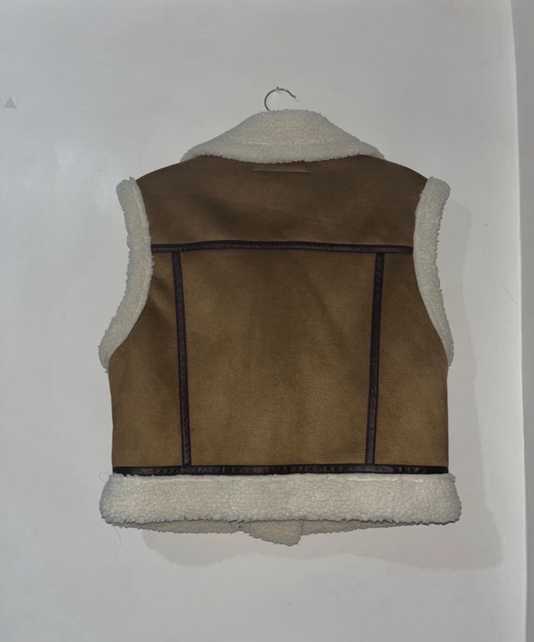 Kürk Detaylı Süet Kolsuz Kadın Yelek - Görsel 3