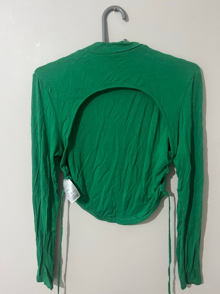 Yeşil Uzun Kollu Bluz - Görsel 3