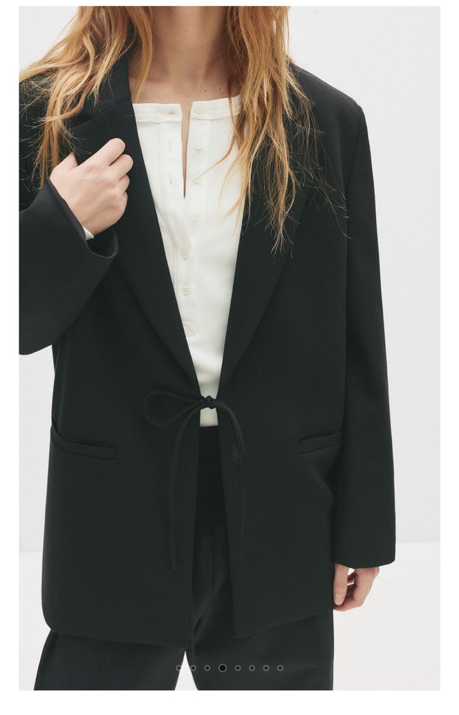 Siyah Bağlamalı Blazer Ceket - Görsel 2