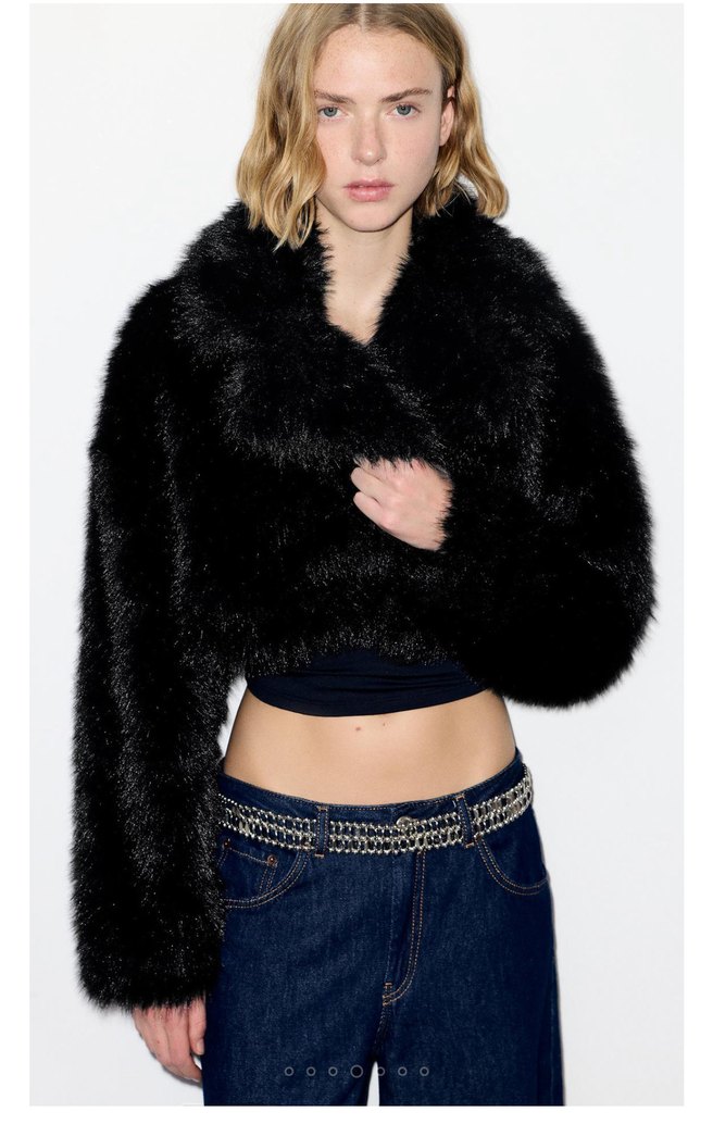 Siyah Kürklü Midi Kadın Ceket - Görsel 2