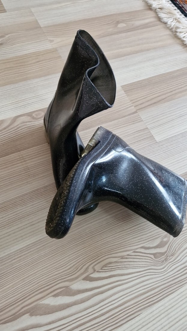 Siyah Simli İnce Topuklu Kadın Bot - Görsel 3