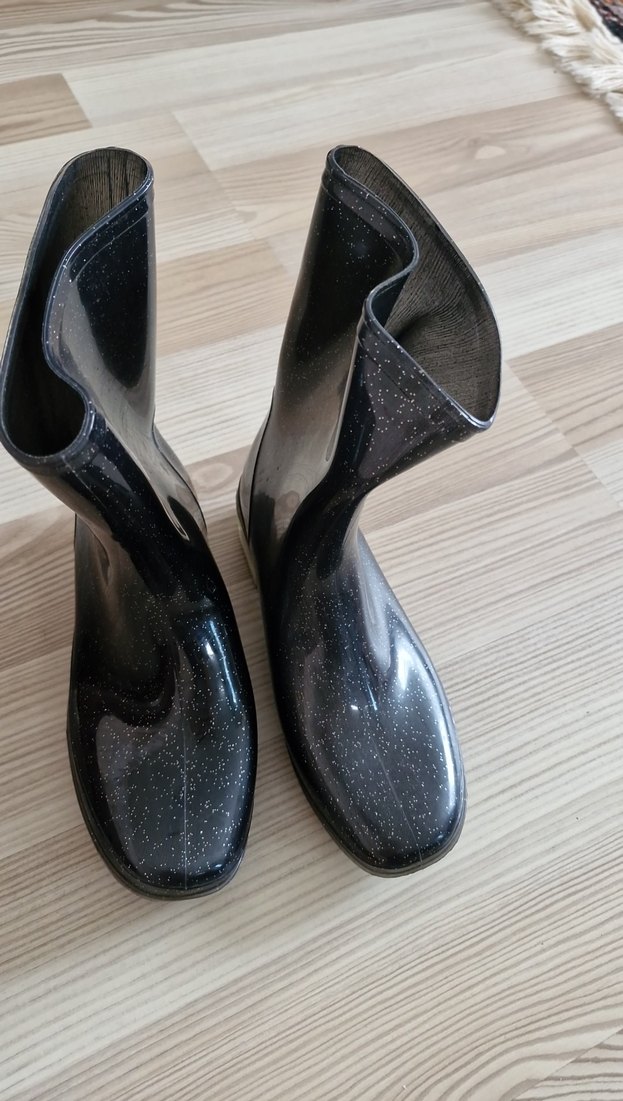 Siyah Simli İnce Topuklu Kadın Bot - Görsel 2