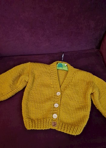 Erkek Çocuk Sarı Örgü Hırka - Görsel 2