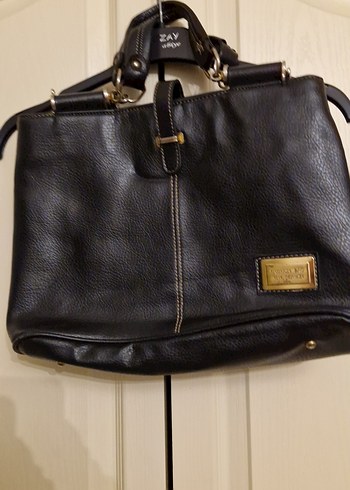 Siyah Deri Tokalı Kadın Çanta - Görsel 3