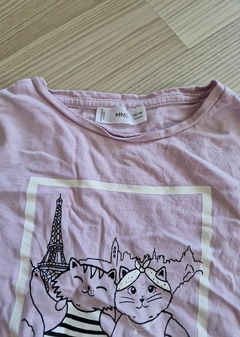 7 Yaş Beden Kız Çocuk Pembe Pamuklu Baskılı Tişört