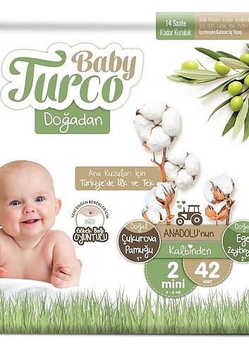 Baby turco 2 numara bebek bezi