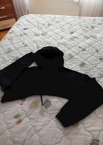 Kadın Siyah Kapüşonlu İnce Sweatshirt - Görsel 2