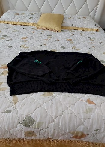 Nakışlı Siyah Kadın Triko Kazak - Görsel 2