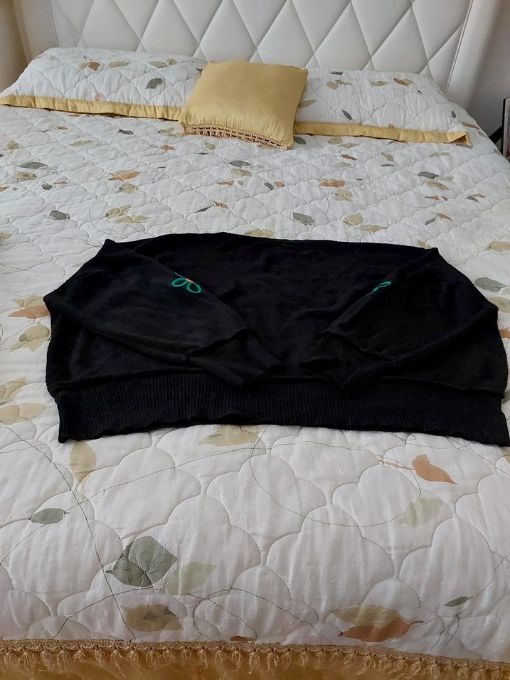 Nakışlı Siyah Kadın Triko Kazak - Görsel 2