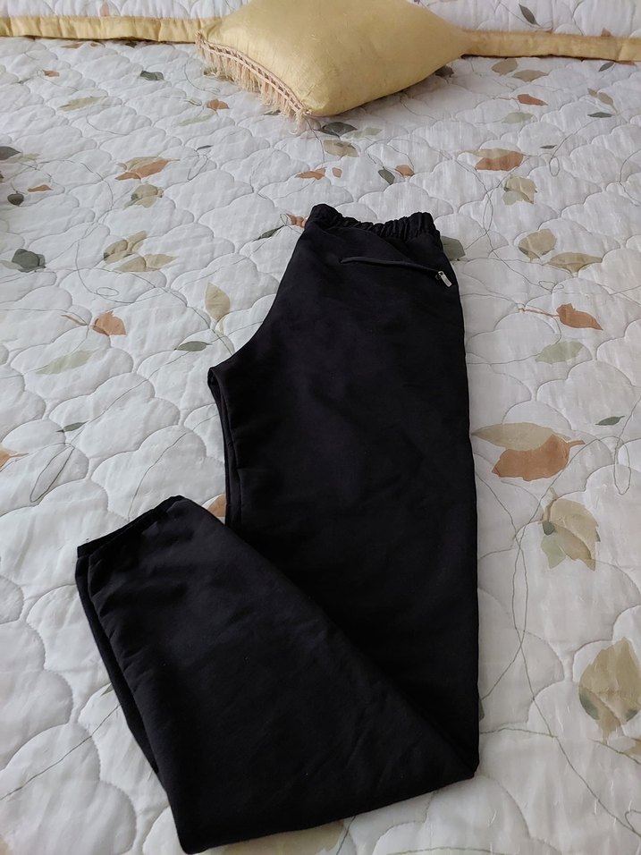 Erkek Siyah Pamuklu Rahat Kesim Eşofman Altı - Görsel 2