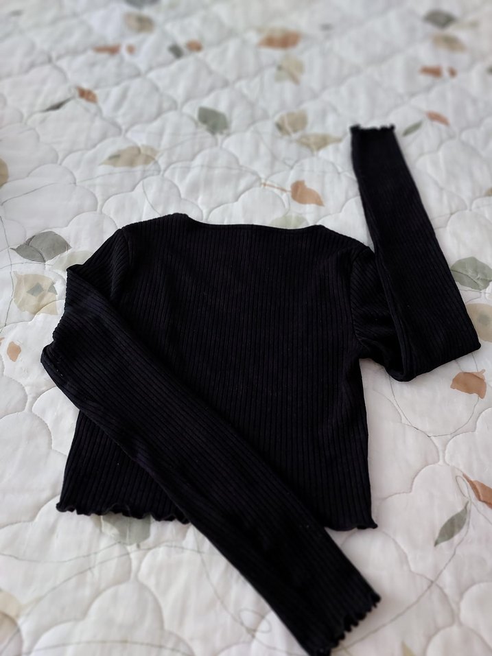 Siyah Triko Uzun Kollu Bluz - Görsel 2